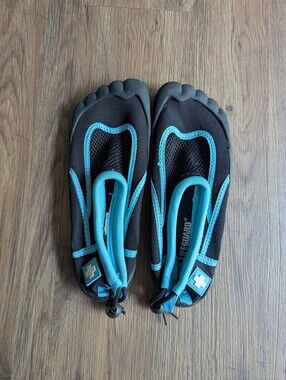 Lifeguard Women's Black and Teal Water Shoes - Lightweight Aqua Socks